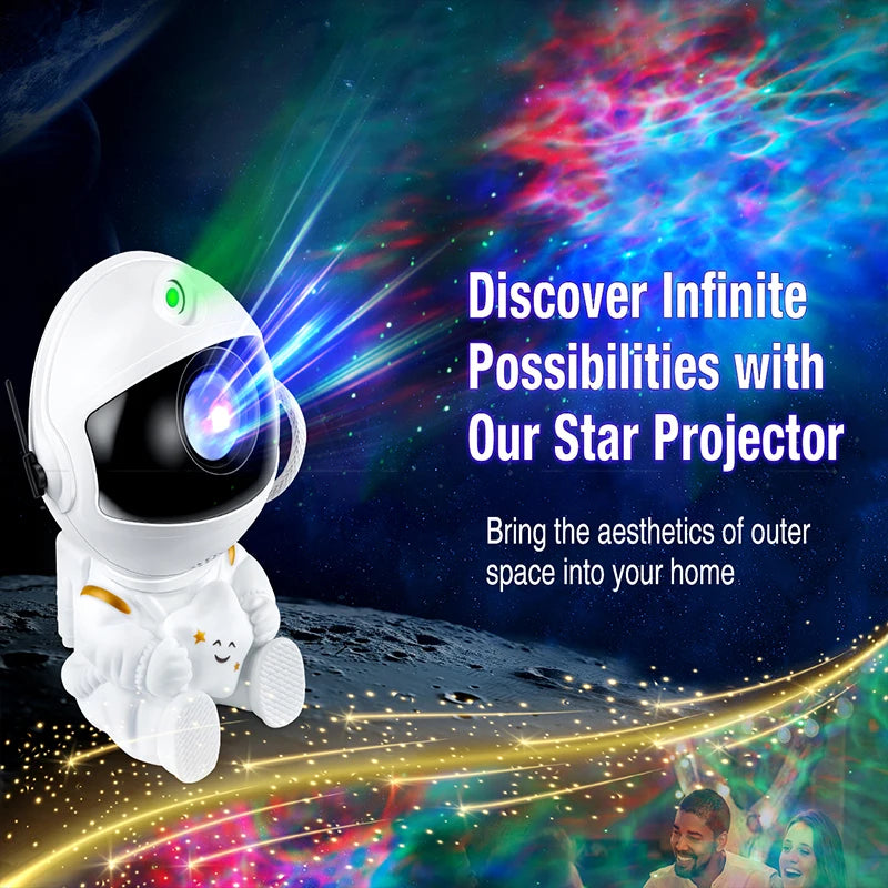 Astronaut Galaxy Projector, Night Light for Kids, Nebula Ceiling LED Lamp, Room Decor, Remote Control, Gifts for Birthdays
